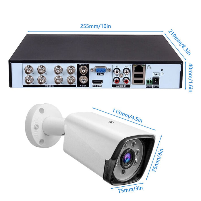 4CH H.265+ 5MP Lite DVR 1080P Outdoor CCTV Home Security Camera System Kit