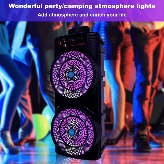 6000W Portable Bluetooth Speaker Sub Woofer Heavy Bass Sound System Party & Mic