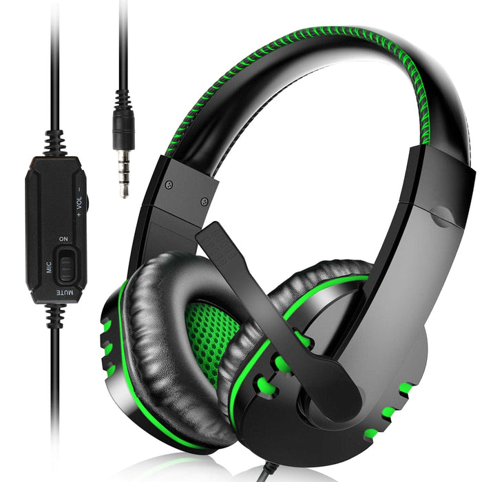 3.5mm Wired Stereo Gaming Headset Bass Headphones with Mic for Xbox One PS5 PS4