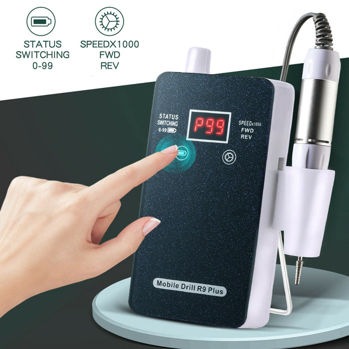 Portable Nail Drill Machine Rechargeable Electric Manicure Pedicure Drill Tool