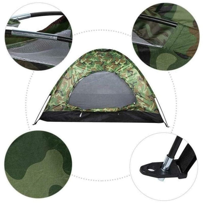 Outdoor Camouflage Camping Tent Foldable Quick Shelter Hiking for 2 Persons