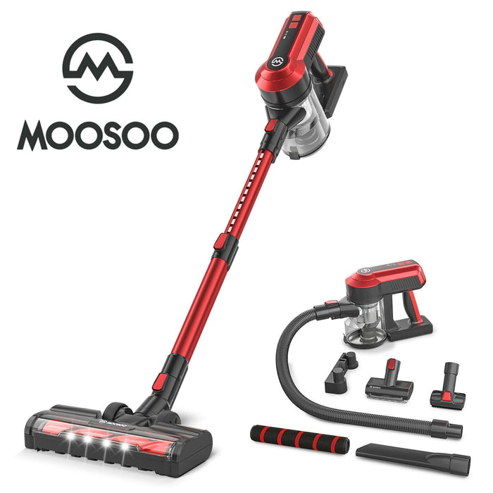 MOOSOO Cordless Vacuum Cleaner 23Kpa Strong Suction 4 in 1 Stick Ultra-Queit K17