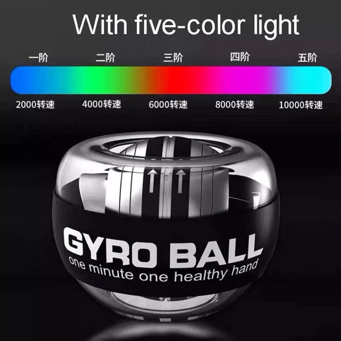 Auto-Start LED Power Gyro Force Wrist Hand Ball Arm Exerciser Relieve Pressure