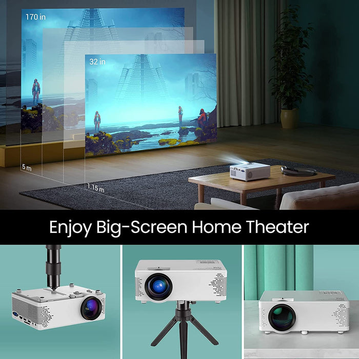 VicTsing Projector 1080P 3D LED Mini WiFi Video Home Theater Cinema 6500 Lumens