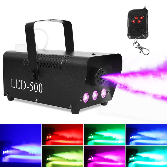 500W Smoke Fog Machine RGB Muti Colors LED DJ Party Wedding Stage Light w/Remote