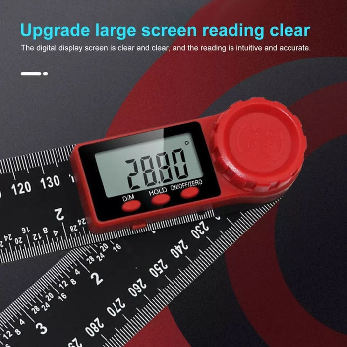 Digital Angle Finder Protractor 8" Stainless Protractor Ruler LCD With Batteries