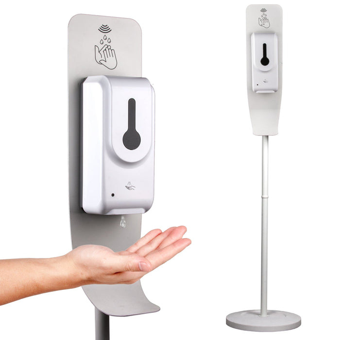 Automatic Liquid Soap Dispenser Steel Floor Stand Touchless Refillable 1000ml