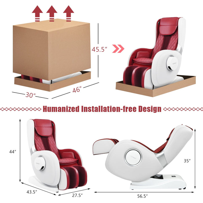 Zero Gravity Massage Chair Full Body Shiatsu Massage Recliner w/SL Track Red