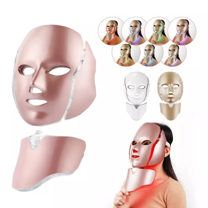 7 Color LED Light Photon Face Neck Facial Rejuvenation Skin Mask
