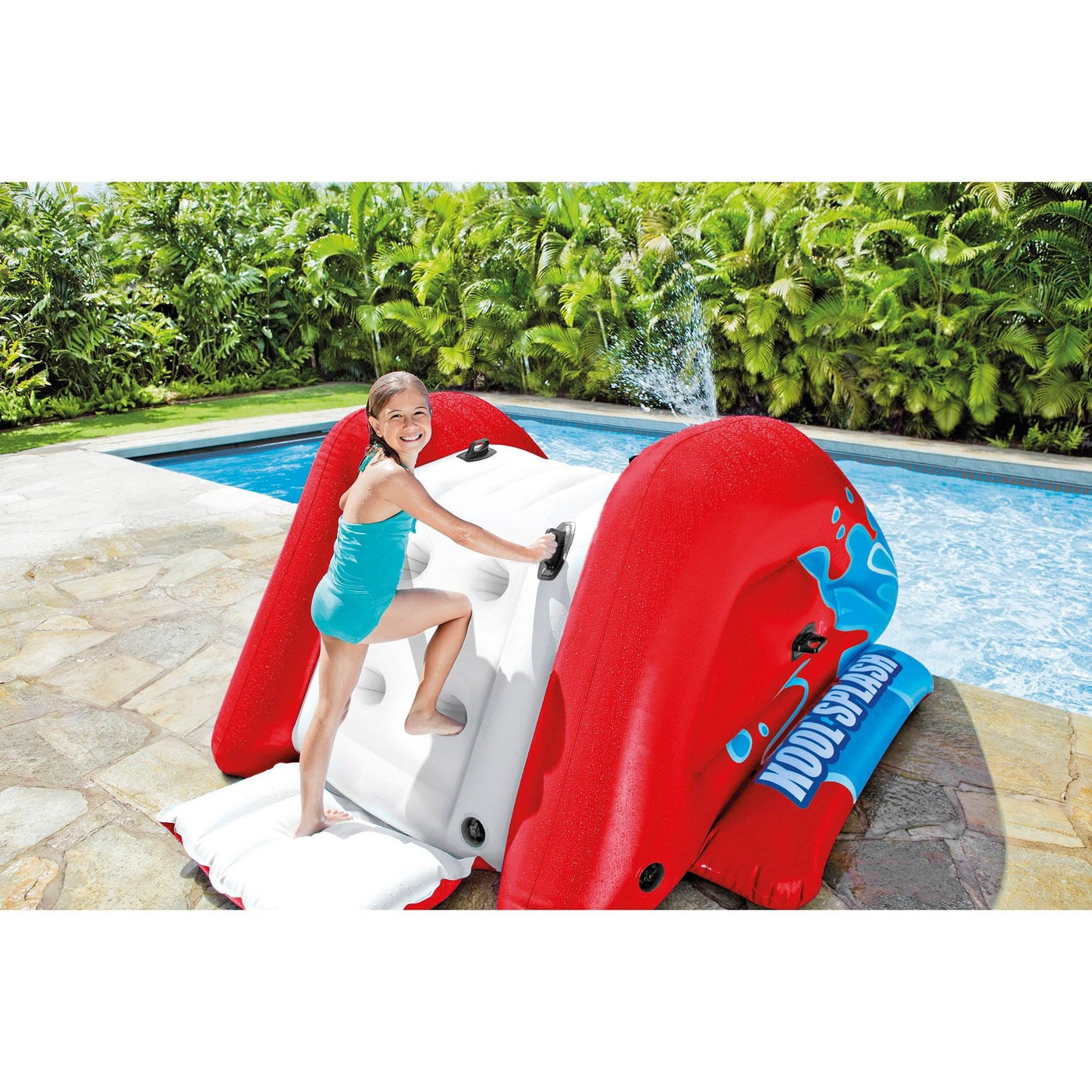 Intex Kool Splash Inflatable Water Slide Center w/ Sprayer, Red ...