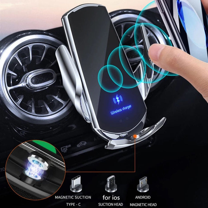 Wireless Automatic Clamping Smart Sensor Car Phone Holder Fast Charger Mount 10W