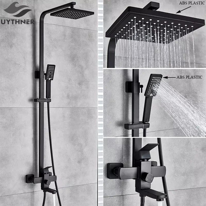 8" Bathroom Shower Faucet System w/ Hand held Rainfall Shower Head Mixer Tap Set