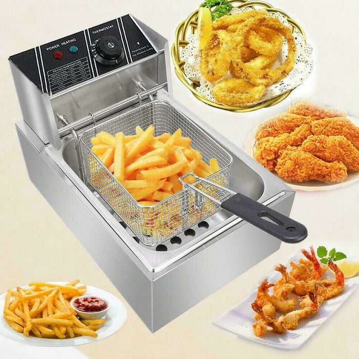 6L 2500W Electric Deep Fryer Commercial Restaurant Fast Food French Fry Cooker