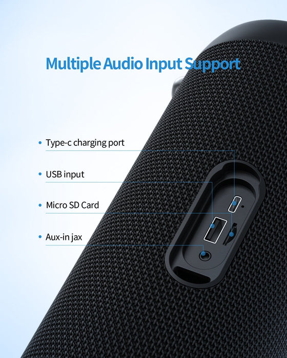 MIFA Portable Wireless Bluetooth Speaker Waterproof Stereo Bass+ LED Ring Light
