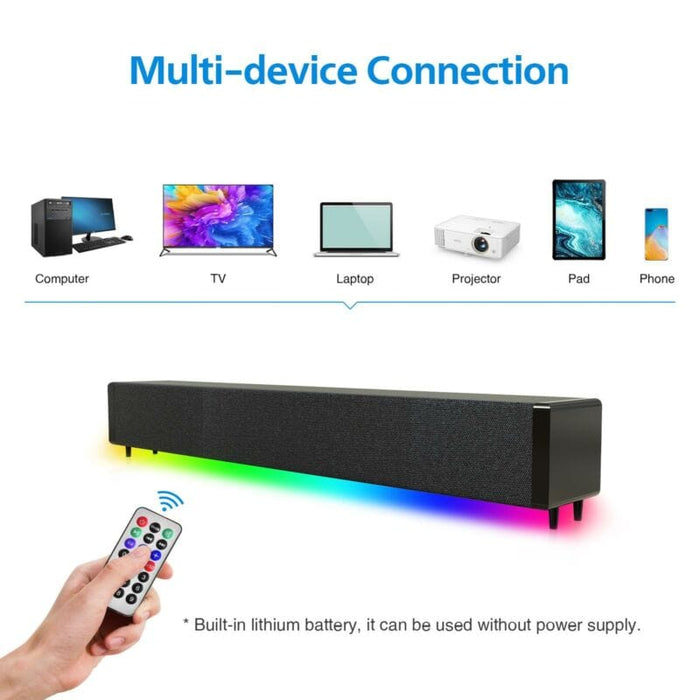 Surround Sound Bar 4 Speaker System Wireless BT Subwoofer TV Home Theater Remote