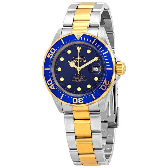 Invicta Men's Watch Pro Diver Quartz Blue Dial Two Tone Bracelet 26972