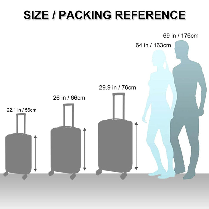 3 Piece Set Suitcase ABS Trolley Luggage Rolling TSA Lock