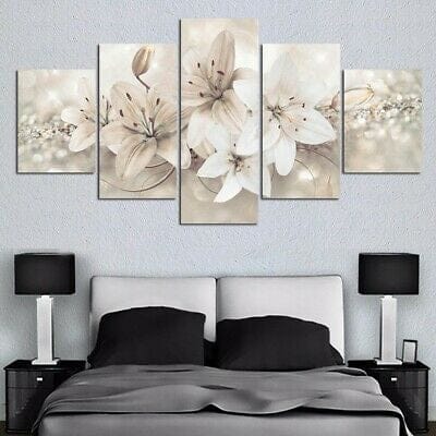 5x Modern Flower Canvas Painting Wall Art Picture Print Living Room Home Decor