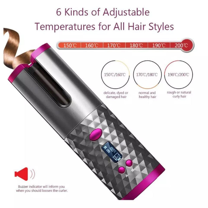 USB Cordless Automatic Rotating Hair Curling Iron