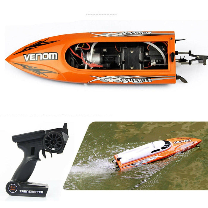 Udirc RC Boat 2.4GHz High Speed Remote Control Electric Boat Power Venom Orange
