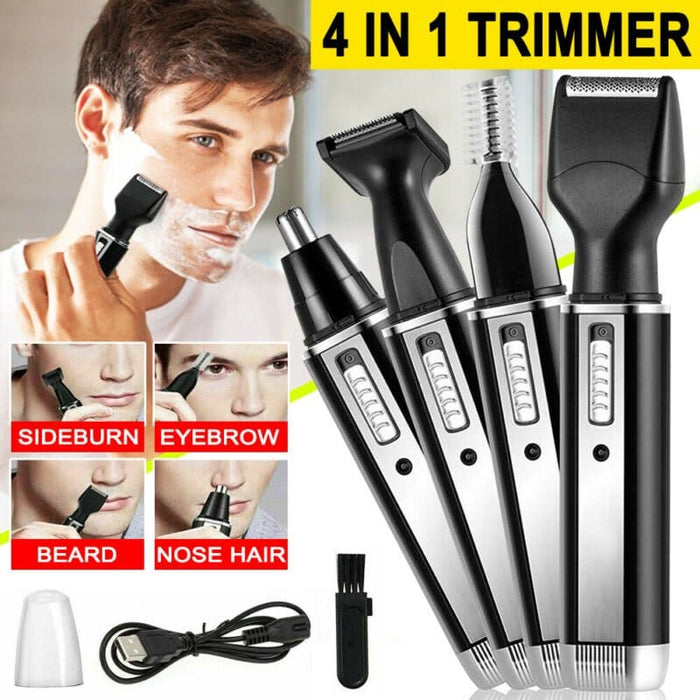Ear Nose Shaver Beard Face Eyebrow Hair Rechargeable 4In1 Electric Trimmer