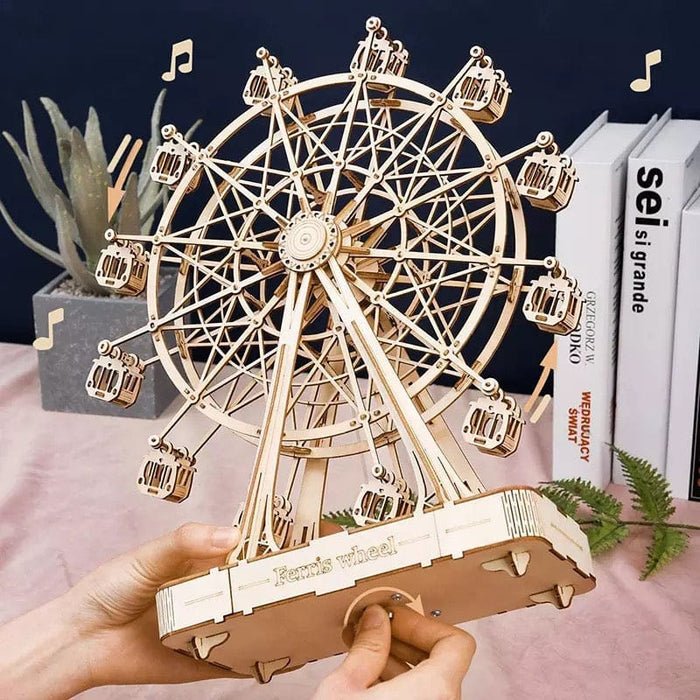 ROBOTIME 3D Wooden Puzzle DIY Ferris Wheel Music Box Model Building