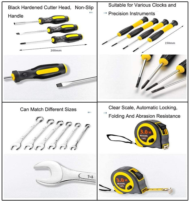 108Pcs Household Hardware Hand Tools Combination Auto Car Repair Kit Toolbox