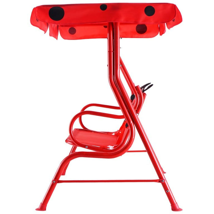 Garden Outdoor Patio Metal Swing Chair Kids Child Red Design 2 Seater Hammock