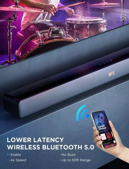 BOMAKER Bluetooth 5.0 3D Sound Bar TV Home Theater Subwoofer Soundbar CEC Remote