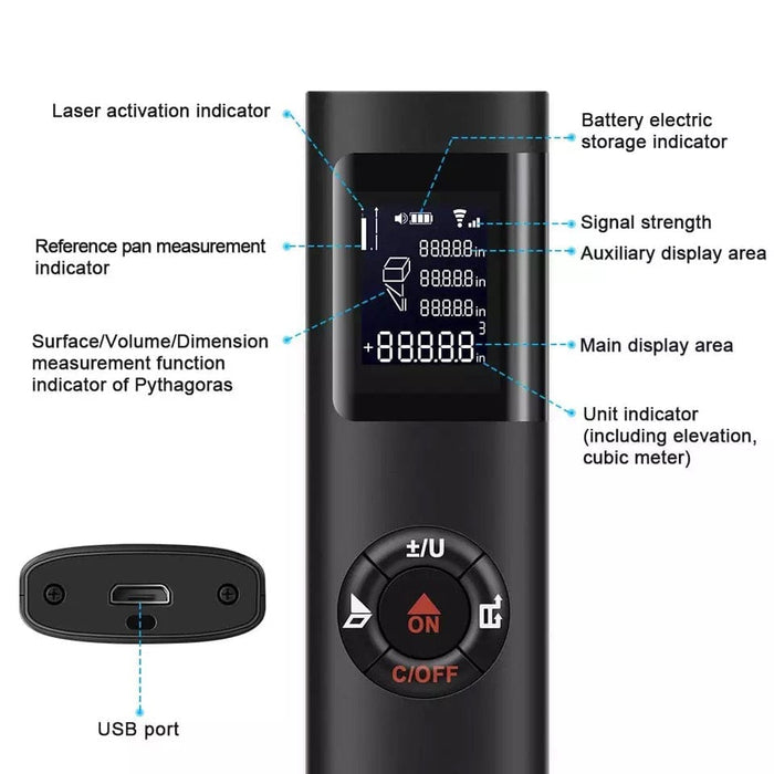40m/131ft Handheld Digital Laser Point Distance Meter Measure Tape Range Finder
