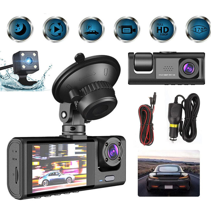 Dual Lens Car DVR Dash Cam Video Recorder G-Sensor 1080P Front&Inside Camera
