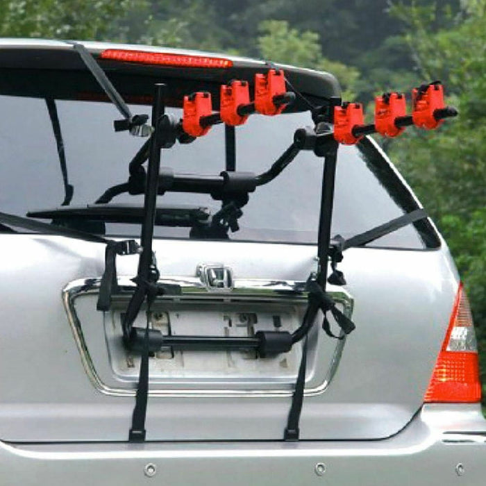 Heavy Duty 3-Bike Trunk-Mount Hatchback Car Bicycle Carrier Rack Portable