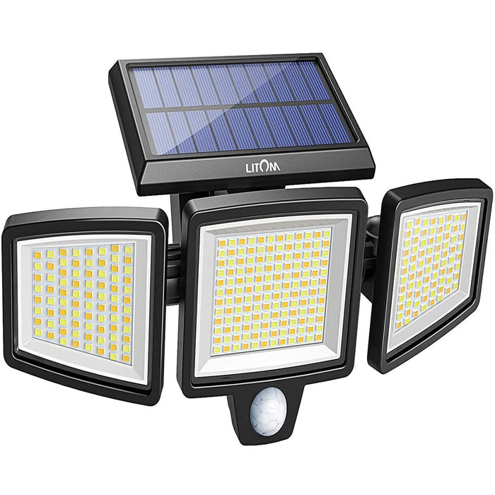 304 LED Solar Power PIR Motion Sensor Lights Outdoor Security Garden Waterproof