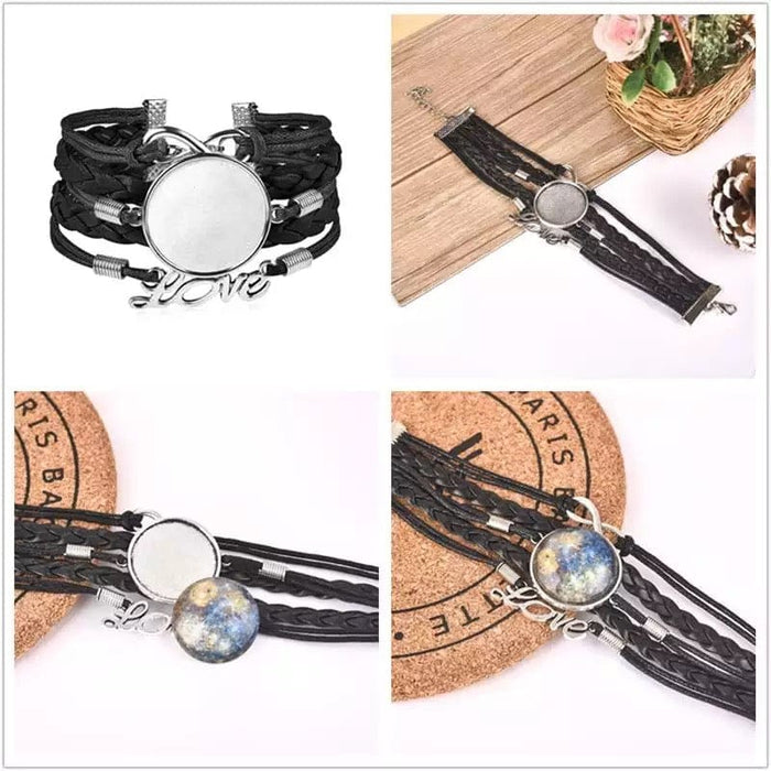 Personalized Bracelet Photo For Women’s Woven Leather