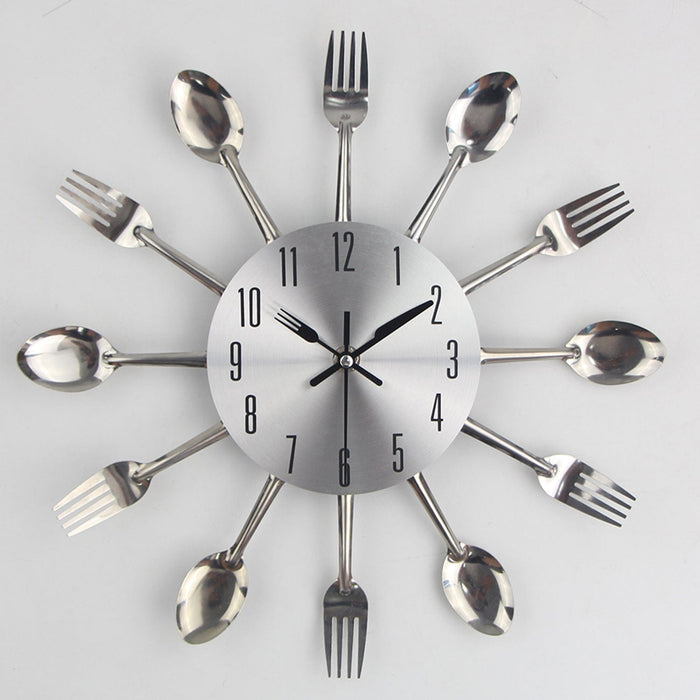 Modern Stainless Steel Knife Fork Wall Clock