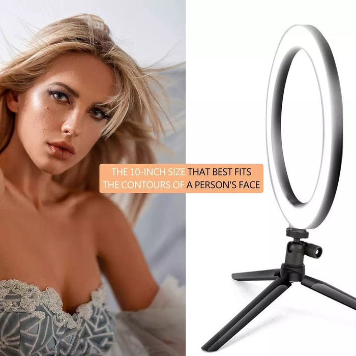 10" LED Selfie Ring Light With Tripod Phone Holder Stand