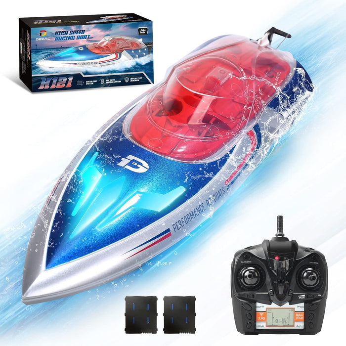 DEERC H121 RC Boats 20+ mph Fast Speed Boat Pools and Lakes 2.4Ghz Racing Boats
