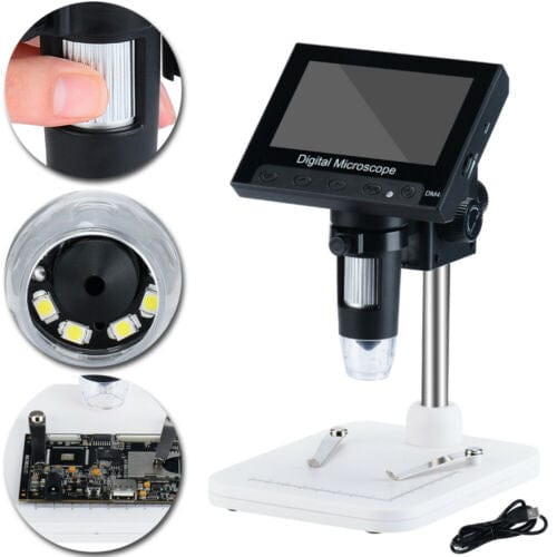 1000x 4.3" HD LCD Monitor Electronic Digital Video Microscope LED Magnifier