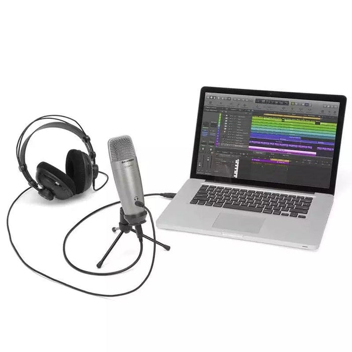 USB Condenser Microphone w Stand For Game Chat Audio Recording Streaming Podcast