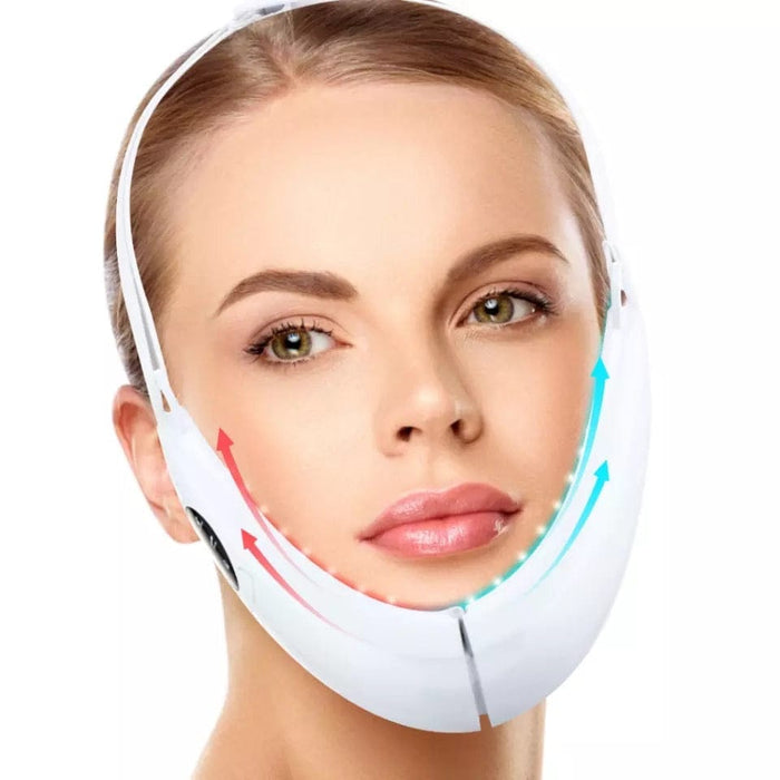 Facial Massager Red LED Light Therapy Lifting Tightening Double Chin Reducer