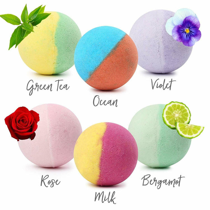 Natural Bath Bombs SPA Essential Oils Fizzy Fizzies Relaxing Birthday Gift 12PCS