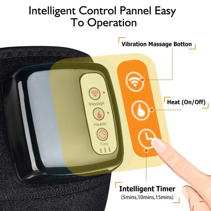Electric Heating Vibration Knee Joint Pad Brace Massage Therapy Legs Massager