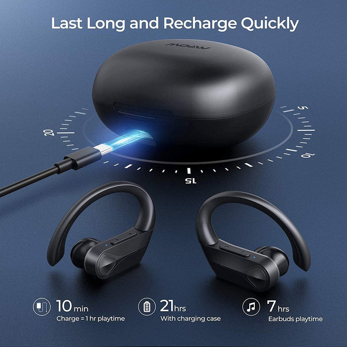 Mpow Bluetooth Headset TWS Wireless Earphones Earbuds Headphones Stereo Ear Hook
