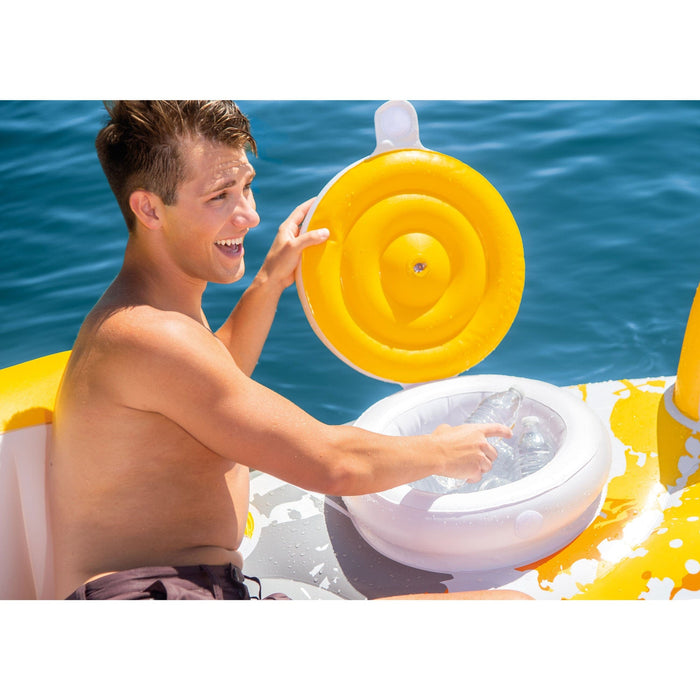 Intex 5 Person Inflatable Laguna Island Lounging Pool Float, Yellow