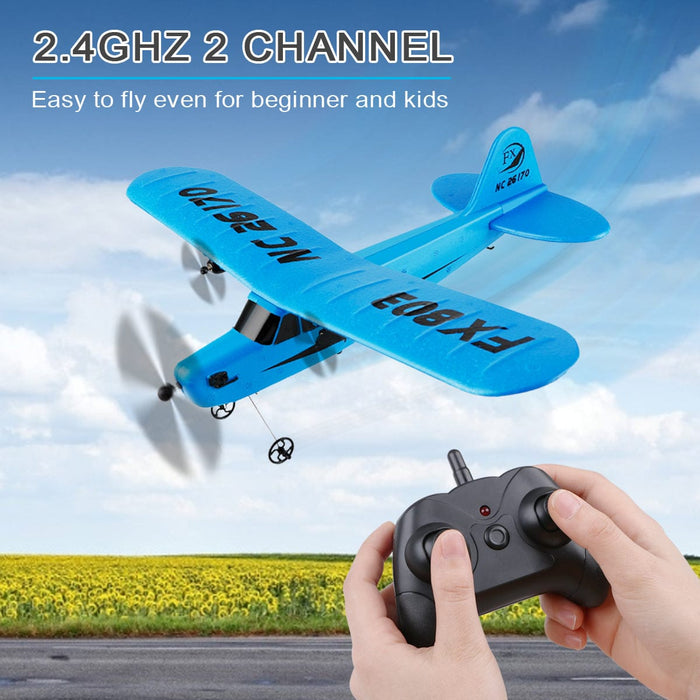 FX-803 2.4GHz 2 Channel with 6-Axis Gyro RC Plane for Beginner Boys Kids