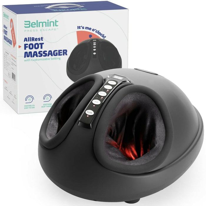 Shiatsu Foot Massager with Air Compression, Customizable Sessions, and Heat