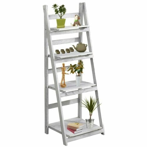 Ladder shelf Rack 4 Tier Vintage Plant Stand Display Shelf Storage Bookshelf