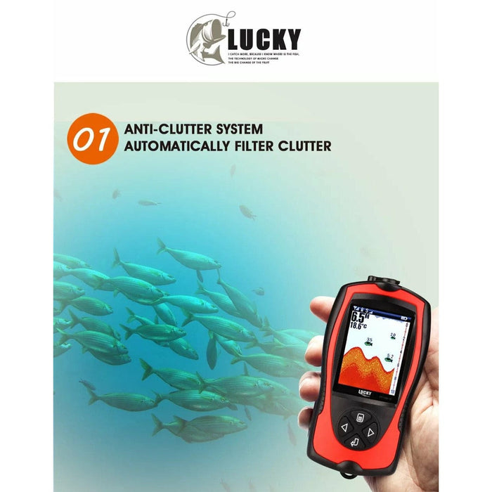 Lucky 2.4" Inch Screen 45M Wireless Sonar Fishfinder Alarm