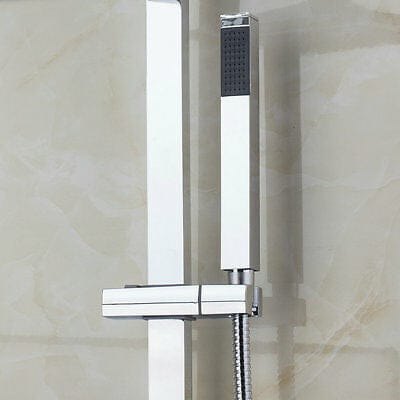 8" Bathroom Rain Shower Chrome Wall Mounted Faucet Mixer Hand Sprayer Tap Set