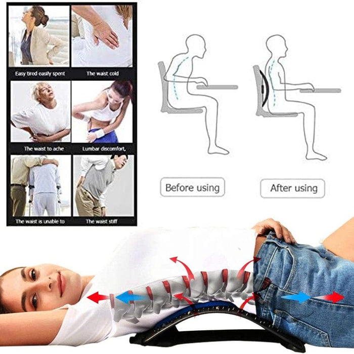 Magic Back Stretcher Lower Lumbar Pain Acupuncture Posture Relief Massager